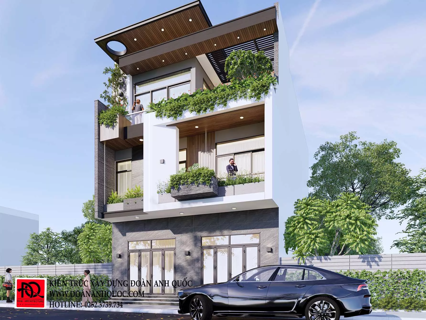 Thiết kế thi công nhà phố hiện đại 3 tầng 9x8m tại Phú Tài Phan Thiết